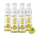 VitalBody+ DailySpray 4er Pack, Rapsölspray zum Braten, Grillen & Backen, 3200 Portionen, 2 kcal pro Sprühstoß, ideal zum Abnehmen, Non-Stick Cooking Spray, Trennspray, zertifiziert & laborgeprüft