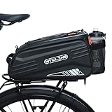 Gkstly Fahrradträgertasche, wasserdichte Fahrradgepäckträgertasche, 8L Mountainbike Rücksitztasche, Fahrradaufbewahrung, Umhängetasche, Fahrradgepäck, Fahrradgepäcktasche mit Schultergurt, Schwarz