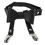 JOINPAYA Verstellbarer Strumpfgürtel mit PU Leder Schleife Schwarzes Beinband für Damen Hautfreundlich und Langlebig für Hochzeiten und Partys