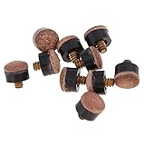 P Prettyia 10 Stück Schraub Leder 10mm 11mm 13mm Queue Tipps Billard Schraubleder Schraubspitzen - 11 mm