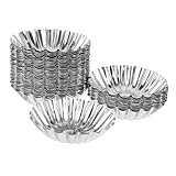 TOYANDONA 50 Stück Teiliges Edelstahl Egg Tart Formen Mehrseitige Backformen für Muffins und Törtchen Wiederverwendbar Kompakt Leicht für DIY Kuchen Quiche Dessert Familie und Freunde