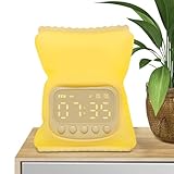 Eoixuqba Wecker mit Licht | Chip Tasche Kinder Schlaftraining Wecker mit Nachtlicht | Schlummermodus, Dimmbare Tischlampe, Kinder Wake Up Licht Wecker für Mädchen und