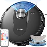 Proscenic Q8 Saugroboter mit Wischfunktion, 6000Pa 200min Staubsauger Roboter Leistungsstark Laser Navigation mit 5 Karten, Steuerung über APP Alexa Siri IFTTT Google für Böden Teppiche Tierhaare