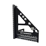 CCKUYT Geodreieck 3D-Mehrwinkel-Winkelmesser für die Holzbearbeitung, Gehrungsdreieck-Lineal aus Aluminiumlegierung, T-Typ-Anreißer – 22,5/30/45/60/67,5/90 Grad