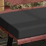 Bankkissen Outdoor & Indoor Wasserdicht Gartenschaukel Hängematte Patio Rattan Bank Weiche Schaumkissen, rutschfest Möbelkissen 2er Sitzkissen mit Bändern (80x40x5cm, Schwarz)