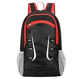 BOGAZY Wanderrucksack Leichter Faltbarer Rucksack Packbarer Wanderrucksack Camping Reise Fahrradtasche Hiking Backpack(Black1)