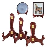 Tellerständer Zur Aufsteller,Bootoow 3 Stück Tellerständer,Tellerhalter Buchständer Holz,Buchständer Tisch Mini Staffelei, Es Kann Als Display Ständer, Fotoständer, Bilderständer, Schallplatten Halter