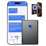 Shiptree KI Übersetzer Sprachrekorder,Ultradünner Magnetübersetzer,144 Sprachen, Cross-App-Übersetzung, Bluetooth 5.3, 98% Genauigkeit, Ein Knopf Übersetzung & Aufnahme für Vorträge/Gespräche/Meetings