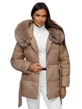 OZONEE Damen Winterjacke Jacke Winter Farbvarianten Übergangsjacke Warm Bomberjacke Steppjacke Wintermantel Daunenjacke Leichte Outdoor Puffer Jacket Übergangs 777/5676K/62 BEIGE XL