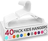 Utopia Home Packung mit 40 Kinderkleiderbügeln - 11,5“ Baby- und Kinderkleiderbügel aus Kunststoff für den Kleiderschrank, ideal für den täglichen Gebrauch, weiß