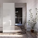 FORTE Schach & MATT Kleiderschrank 150, Moderner Spiegelschrank mit Schwebetüren, 2-türig, Holzwerkstoff, Weiß, 150,1 cm breit, 190,5 cm hoch, x 61,2 cm tief