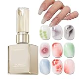 Blüteneffekt Gel Nagellack, 15ml UV Bloom Gelnagellack Mit Stempelfunktion, Langhaftender Klarer Blüteneffekt Nagelbasislack Für Unterwegs Zuhause Outdoor Schule