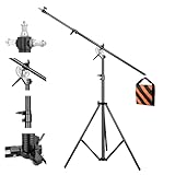 Soonpho 13.2ft/400cm Lampenstativ Lichtstativ 4m Stativ Galgenstativ lichtständer Fotografisches Lichtstativ Kreuzschiene Oberlichtstativ Auslegerarm für Außenaufnahmen und VLOG TikTok