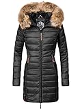 MARIKOO Damen Winter Steppmantel Rose-Stepp Schwarz Gr. S