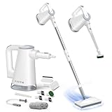 FEPPO Dampfreiniger mit abnehmbarem dampfreiniger handgerät,10-in-1 Multifunktionsgerät mit Aufsätzen & 2 Pads, leistungsstarker Dampfbesen für Böden, Parkett, Fliesen, Fugen, Fenster, Küche & Bad