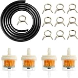 Benzinfilter, Kraftstofffilter, Benzinfilter Moped, 4 Stück Benzinfilter, 2m Benzinschlauch, 10 Stück Schlauchschellen, Benzinfilter Rasenmäher, Benzinfilter Motorrad, Kraftstofffilter Benzin