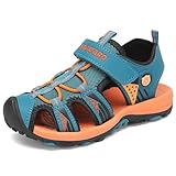 SAGUARO Geschlossene Sandalen Kinder Outdoor Sports Trekking Schuhe rutschfest Faltbar Jungen Strand Schuhe Atmungsaktiv Schnell Trocknend Blau Gr.38