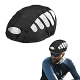 Regenschutz für Fahrradhelm, Wasserdichter Reflektierende Fahrrad Regenhaube, Regenschutz Helm mit Gummizug, Schwarz Regenhaube Fahrradhelm, Fahrrad Sicherheit im Dunkeln, Regenschutz Fahrradhelm