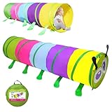 PLLYPE Spieltunnel Bunt Caterpillar, 180 X 46CM Vielseitiger Krabbeltunnel, Runder Öffnung Popup Tunnel Kinder, für Jungen Mädchen Draußen Garten Spiel