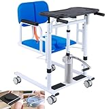 Patientenhebe-Transfermaschine, Toilettenstuhl mit 180° geteiltem Sitz und Bettpfanne, Badezimmer-Rollstuhl-Transferstuhl für ältere Menschen, multifunktionaler Duschstuhl, Toilettenstuhl, manueller
