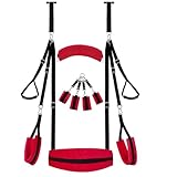 Liebesschaukel Sexschaukel Love Swing Sex Spielzeug für Paare Für An der Tür hängen Bequeme Sex Swing Griff Handschellen und Oberschenkelmanschette(Red)
