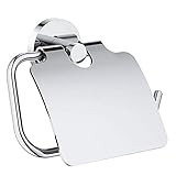OlBuWa Toilettenpapierhalter mit Abdeckung, staubdicht, für Badezimmer, Edelstahl