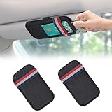 JIZZU Brillenhalter für Auto, 2 Stücke Sonnenblende Brillenetui, Auto Sonnenbrillen Clip Aufbewahrungskoffer, Sonnenbrillenhalter Sonnenblende Universal (Schwarz)