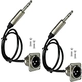 DIYTECH Premium Stage Box, XLR-Patchpanel, XLR-Panelmontage, XLR-Bodenbox, Durchgangsanschluss, kein Löten für Pro-Audio-Installationen (XLR-Stecker auf 6,35 mm TRS-Stecker, 2er-Pack)