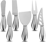 Lnwwrv 6-teiliges Mini-Käsemesserset aus Edelstahl – Inklusive Buttermesser und Gabel für Wurst- und Käseplatten