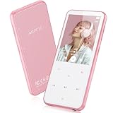 AGPTEK 64GB MP3 Player Bluetooth 5.3 mit 2,4' TFT Farbbildschirm, HiFi Musik Kinder MP3 Player mit Lautsprecher, Touch-Tasten, FM-Radio, E-Book, Aufnahme, Unterstützung bis zu 128 GB, Rosa