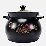 5JJJLOOOPP Keramik-Kochtopf, Terrakotta, Kasserolle, Ton, Kochtopf, Hochtemperaturbeständig, leicht zu reinigen, kein Verblassen, 6 l