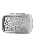 Metall-Tabakdose mit Rautenmuster, 8 x 5,5 x 2 cm, mit Clip