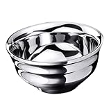 NIYANGLE Edelstahl Suppenschüssel Doppelwandig Isoliert für Erwachsene Langlebige Geschmacksneutrale Suppentasse Hitzebeständig Spülmaschinengeeignet für Küche und Buffet