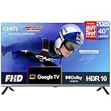 CHIQ 40 Zoll (100 cm) Fernseher Smart TV, FHD HDR10, Google TV, Triple Tuner DVB-C/T/T2/S/S2, Dolby Audio, DBX-tv, Chromecast Built-in, HDMI, USB, Metallfreies