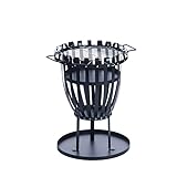 Feuerkorb mit Funkenschutz Terassenfeuer Gartenfeuer Feuerstelle rund mit Bodenplatte, Terassen Garten Feuer Korb Feuerschale Grill (Feuerkorb mit Grill-Funktion)