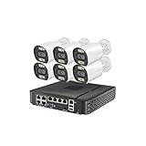 Sicherheitskamerasystem 4MP HD POE NVR Kit AI Gesichtserkennung Audioaufzeichnung IP-Kamera Outdoor-Videoüberwachungsset(None,8CH NVR and 6 Camera)