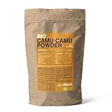 GymBeam Camu Camu Pulver Bio - Exotische Frucht aus Südamerika, reich an Vitamin C und Antioxidantien, 200mg Vitamin C pro Dosis, unterstützt Immunsystem und Zellschutz, ideal für Getränkem, 100 g