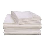 Bedify Bedding Bettlaken-Set aus 100 % reinem Seidensatin, 4-teilig, 38,1 cm tiefe Taschenmatratze, Seiden-Bettlaken und Seidenkissenbezüge, weiche Seide, knitterfrei, lichtbeständig, Kingsize, Weiß