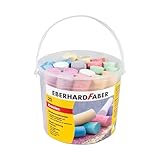 Eberhard Faber 526512 - Straßenkreide 20er Eimer, 6 leuchtenden Farben Straßenmalkreide