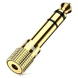 POSUGEAR Klinke Adapter 3.5mm auf 6.35mm 1 Stück, 6.35 Klinkenstecker auf 3.5 Klinken Buchse aux Audio Adapter mit Vergoldete Kontakte für Kopfhörer oder Lautsprecher