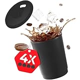 achilles Kaffeebecher 4er-Set - Coffee-to-go-Becher - spülmaschinenfeste Mehrwegbecher mit Deckel - 330ml - Becher schwarz - Deckel schwarz