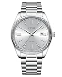 CIVO Herren Uhr Edelstahl Armbanduhr: Einfach Business Wasserdicht Uhren für Männer Silber - Analog Quarz Herrenuhr mit Leuchtend Datum