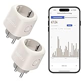 Nooie Wlan Steckdose mit Strommessung 2er Pack,Smart Home Smart Steckdose Kompatibel mit Alexa, Smart Life und Tuya App-Steuerung,Zeitschaltuhr,Nur 2.4GHz