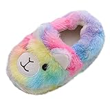 Hausschuhe Kinder Mädchen Jungen Winter Warme Plüsch Geschlossene Pantoffeln Cartoon Tier Druck rutschfeste Filzpantoffeln Gefüttert Weiche Bequeme Leichte Slippers für Drinnen und Draussen Gr. 24-32