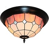 WWERTYY Deckeneinbauleuchten, Deckenleuchte aus getöntem Glas, Vintage, Kronleuchter, Retro-Dekoration für Flur, Wohnzimmer, Schlafzimmer, Esszimmer, mehrfarbig (38 x 20 cm), 5