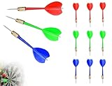 Lhbwhiz 9 Stück Dartpfeile Set,Professional Steel Nadelspitze Darts mit Metallspitze,verwendet für Mottoparty Geburtstags Karneval(11cm,3 Farben)