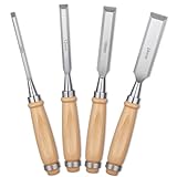 Holzmeißel-Sets, 4-teiliges Meißel-Set, 6/12/18/24 mm, Holzbearbeitung, Schnitzerei, Handwerkzeuge mit abgeschrägten Kanten, Meißel für Holzbearbeitung, Handwerk, Modellierung