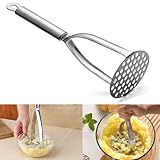 Kartoffelstampfer Edelstahl, Professioneller Kartoffelpresse, Potato Masher für Kartoffelpüree,Obst und Gemüse, Spülmaschinengeeignet