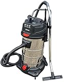 Industriesauger 3000W 100 Liter Edelstahl Behälter Industriestaubsauger | Staubsauger mit 3 Saugmotoren je 1000 Watt | Nasssauger für Baustelle Nass Trocken Sauger Industrie Gewerbe Baustellensauger