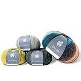 BRIGITTE & LANA GROSSA – Ein Schal fürs Leben 2025 | Charity-Strickset mit Wolle & Anleitung | Strickpaket mit 4 Garnen für den Wohlfühlschal | Aktion zugunsten von Save the Children